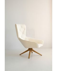 Fotel Relax tapicerowany na dębowych łóżkach, obrotowy