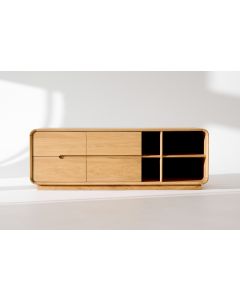 Szafka pod TV 160 cm Modesta dębowa z wycięciem na kable

